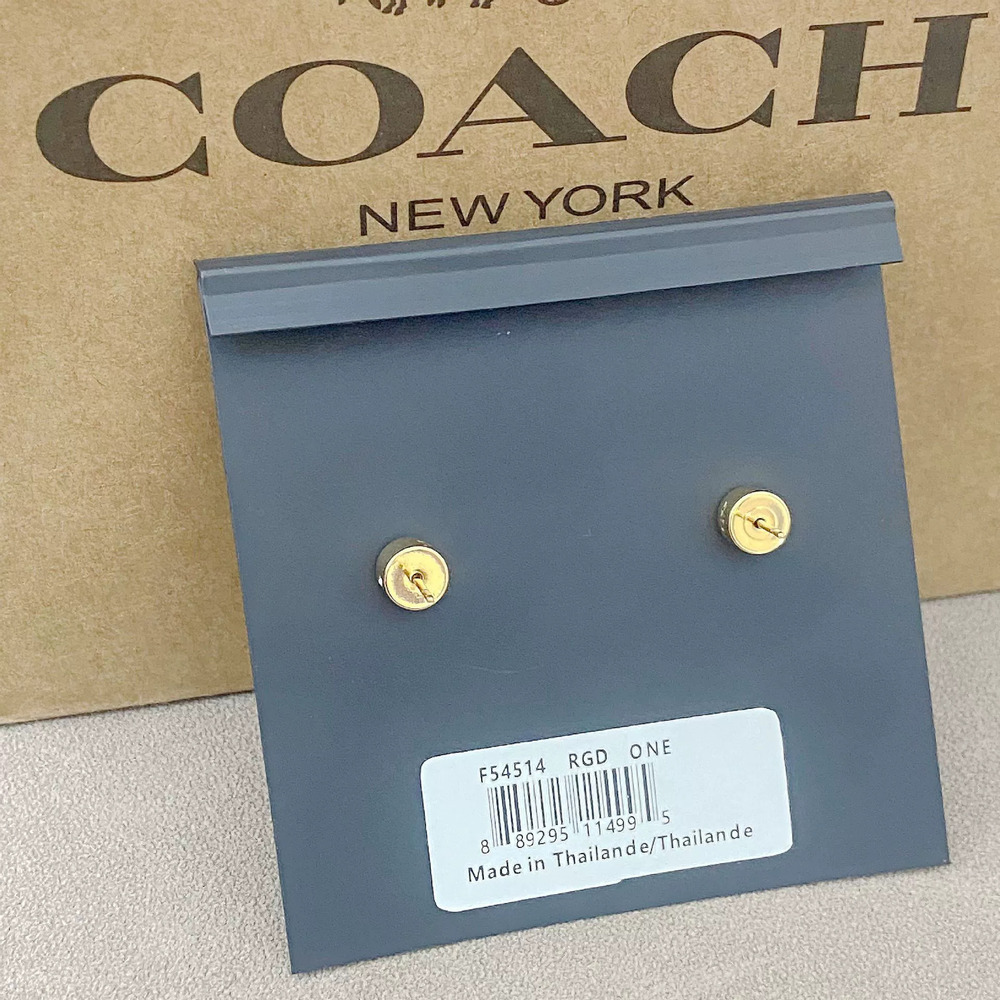 Coach Pearl Rhinestone Inlay Earrings - Picture 2 of 6